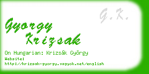 gyorgy krizsak business card