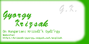 gyorgy krizsak business card